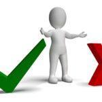 Tick And Cross Symbols In Front Shows Choice Or Decision