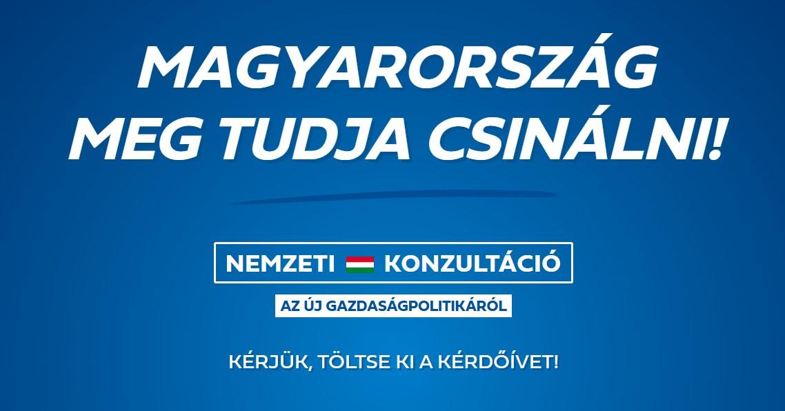 Jelnyelven is elérhető a Nemzeti konzultáció az új gazdaságpolitikáról