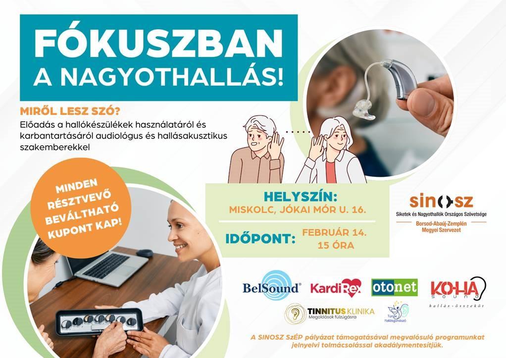 Fókuszban a nagyothallás! – Tájékoztató előadás a Borsod-A.-Z. Vármegyei Szervezetnél