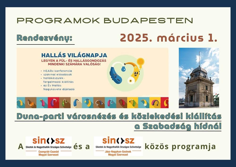 Budapesti programok – A hallás világnapja és városnézés