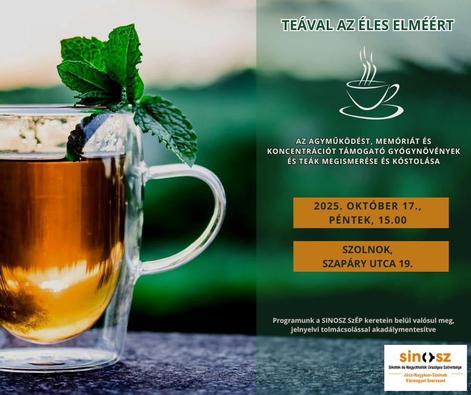 Teával az éles elméért – SINOSZ-program Szolnokon