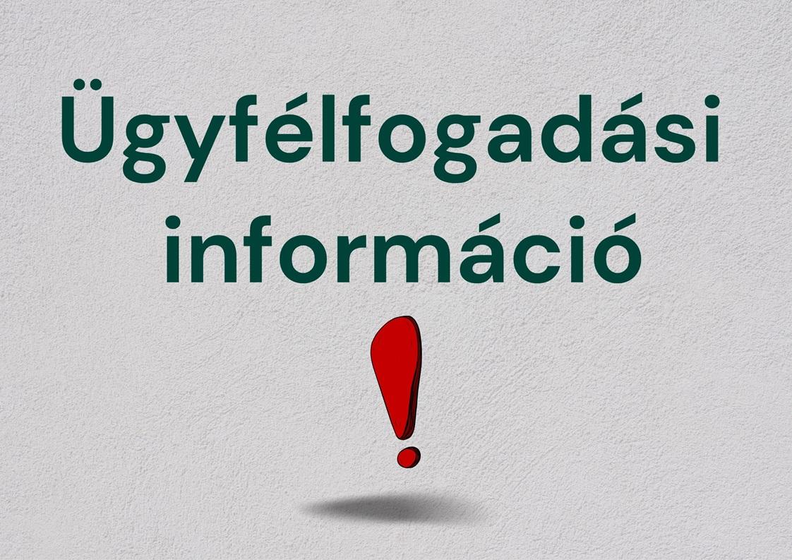 Ügyfélfogadási nap változása a Tolna Vármegyei Szervezetben