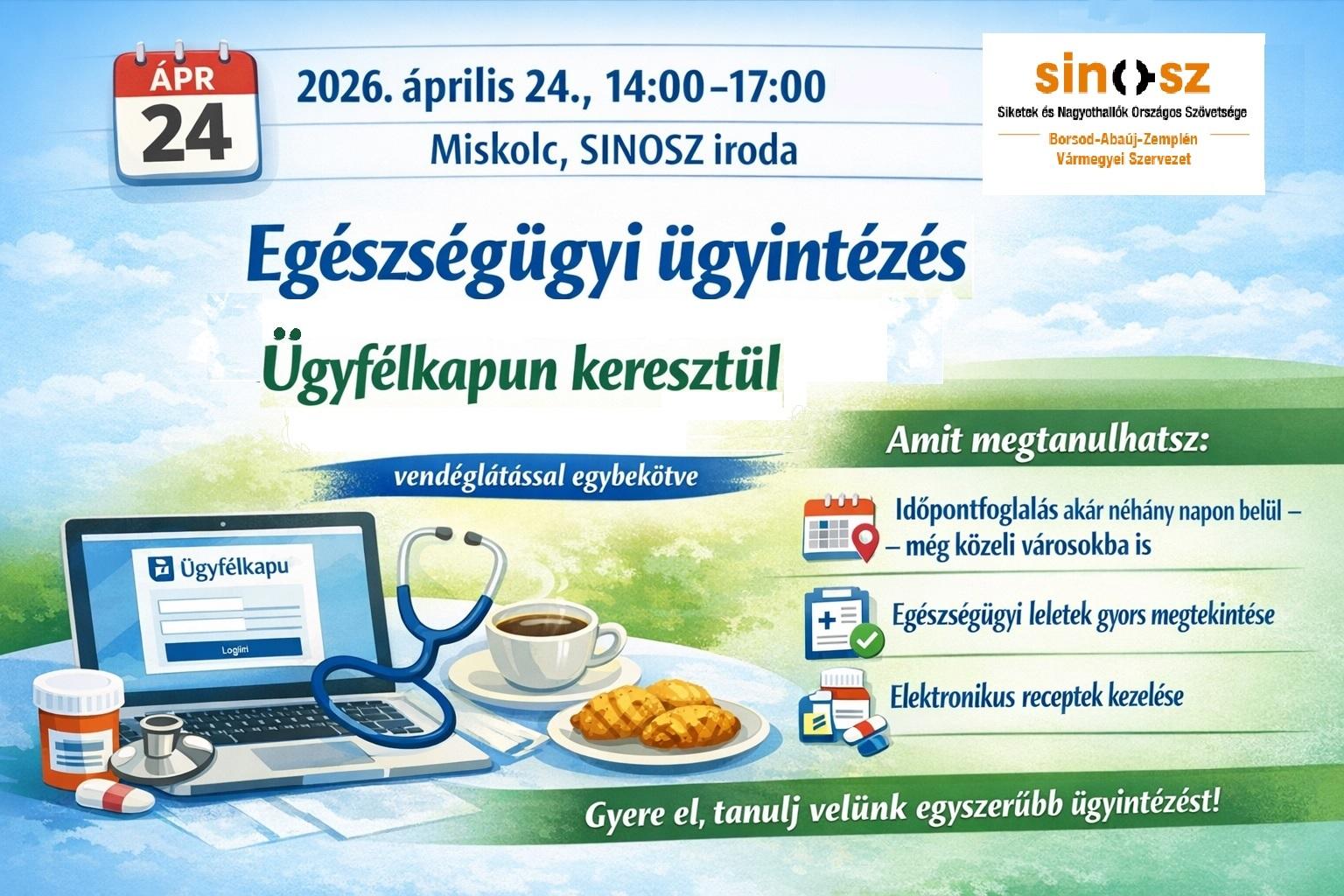 Egészségügyi ügyintézés Ügyfélkapun keresztül – előadás Miskolcon